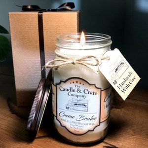 Creme Brulee 16oz. Mason Jar, Soy Wax Candle